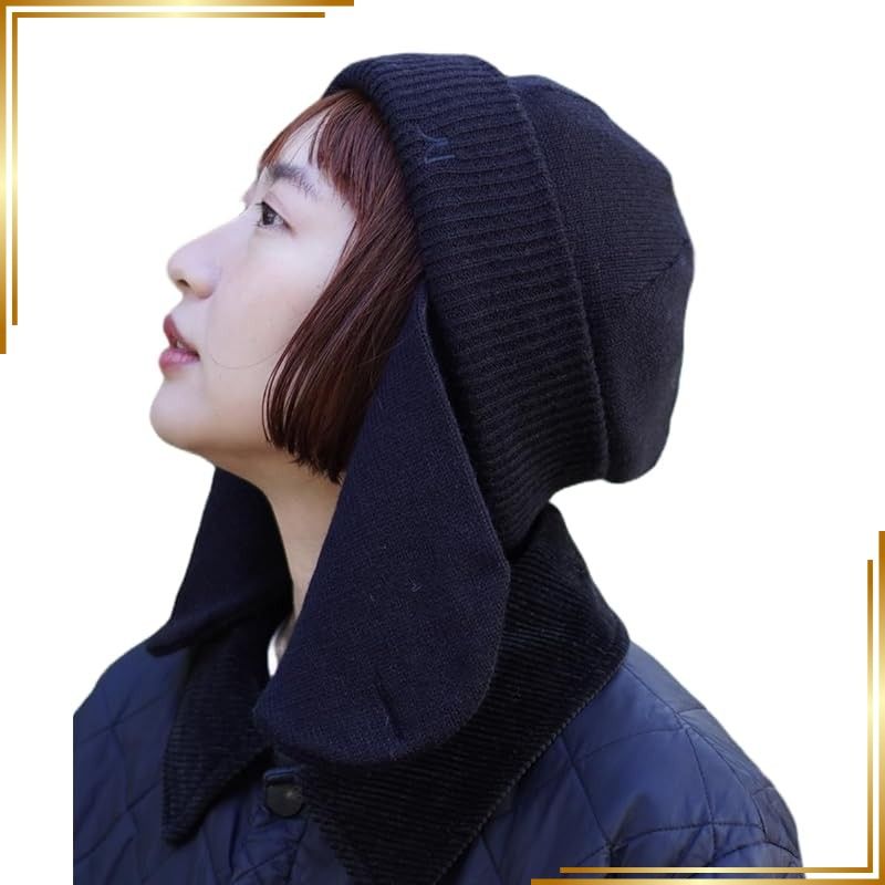 【新品】 [ナコタ] イヤーカバーニット フライトニットキャップ 耳付きニット ニット帽 帽子 メンズ レディース アクリル 冬 アウトドア スキー スノーボード 防寒 暖かい プレゼント フリーサイズ ブラック 1