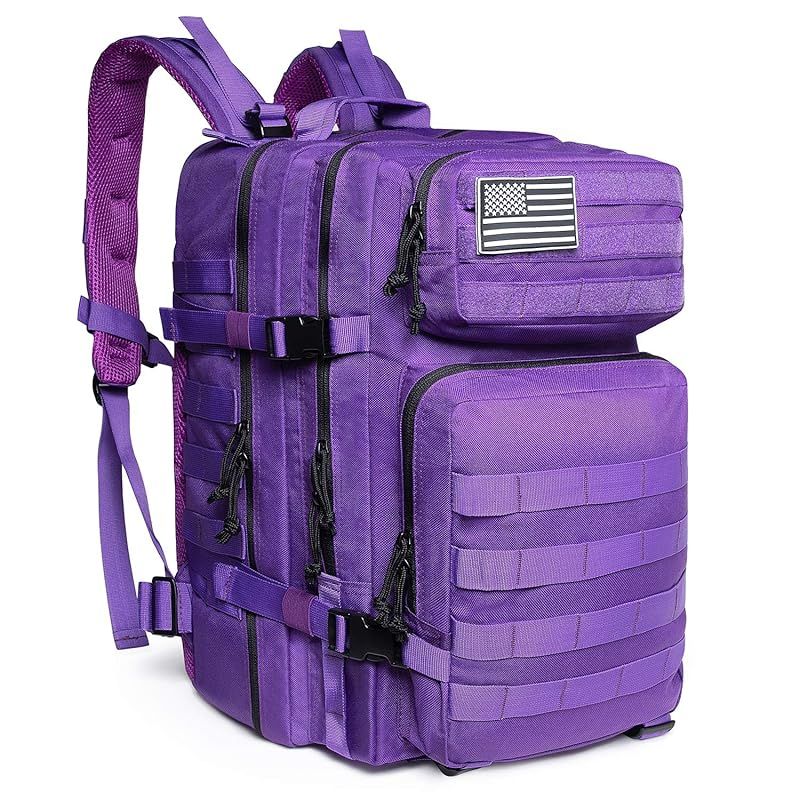 [QT&QY] 大容量45L タクティカルバックパック メンズ 防撥水3日間 ミリタリーアサルトパック MOLLEシステム搭載 アウトドア用 防災 ハイキング キャンプ 通勤用リュック