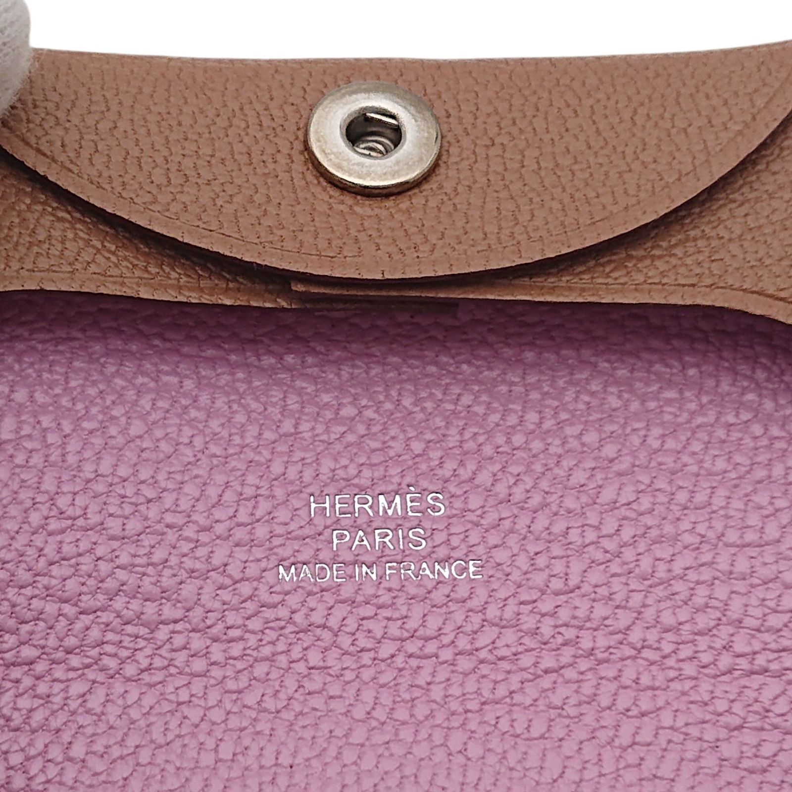 HERMES エルメス コインケース バスティア Z刻印 ブラウン ピンク
