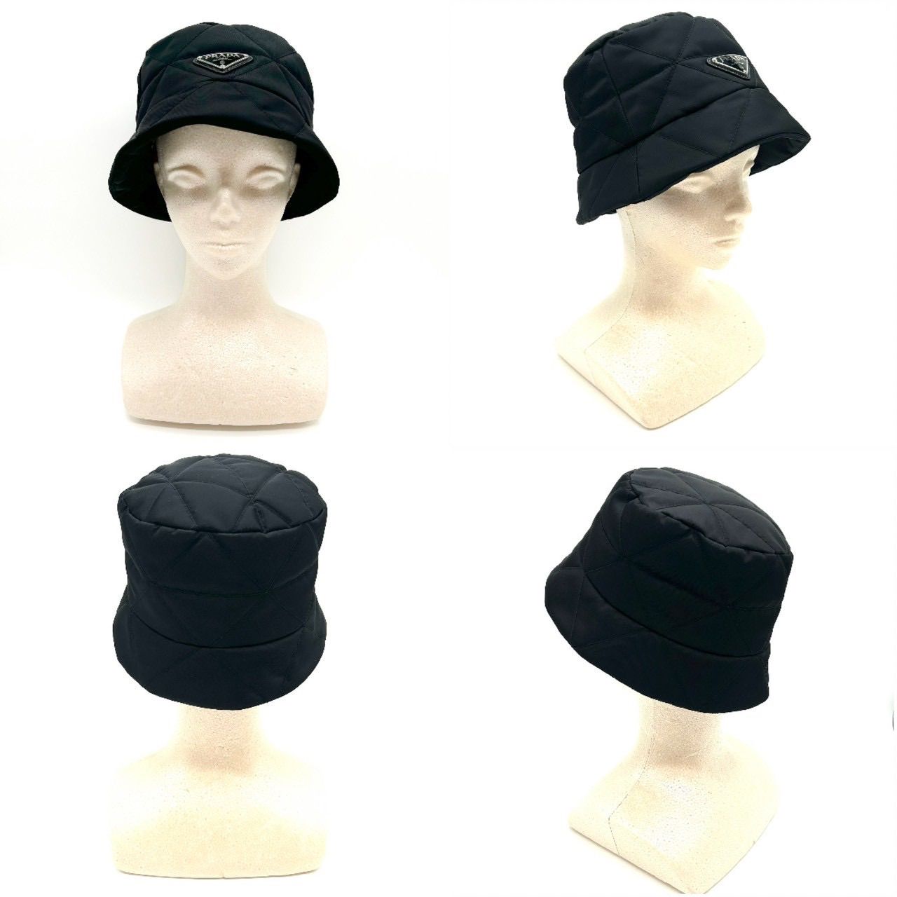 PRADA プラダ バケットハット キルティング ブラック M 1HC325