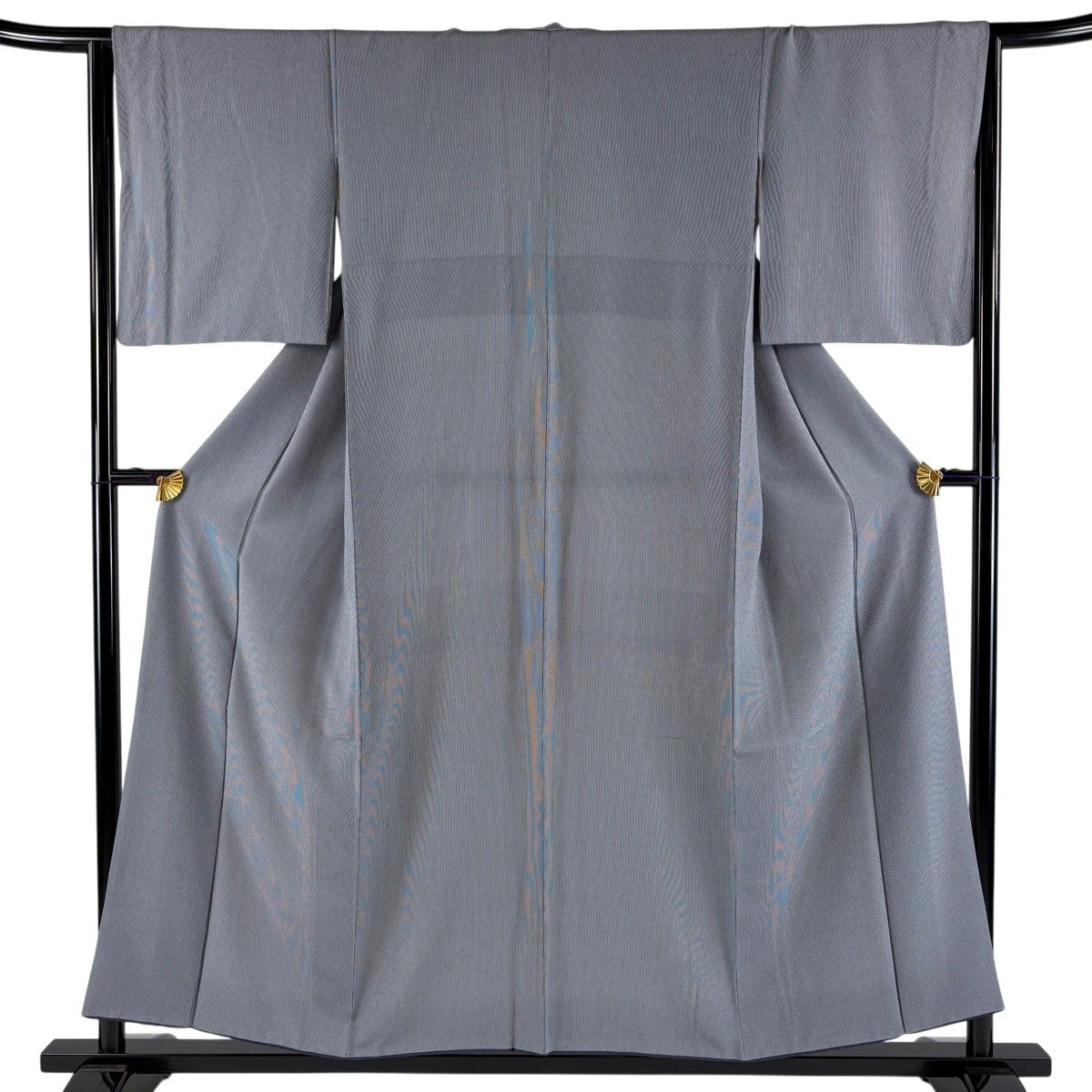 江戸小紋 身丈154cm 裄丈64cm M 袷 万筋 灰色 正絹 逸品 【中古】