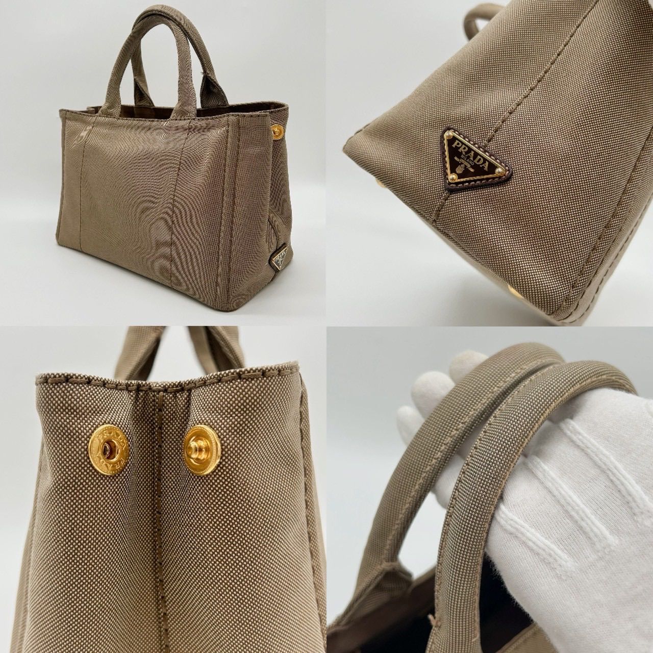 PRADA プラダ カナパ 2WAY ハンドバッグ ベージュ 1BG439 トートバッグ