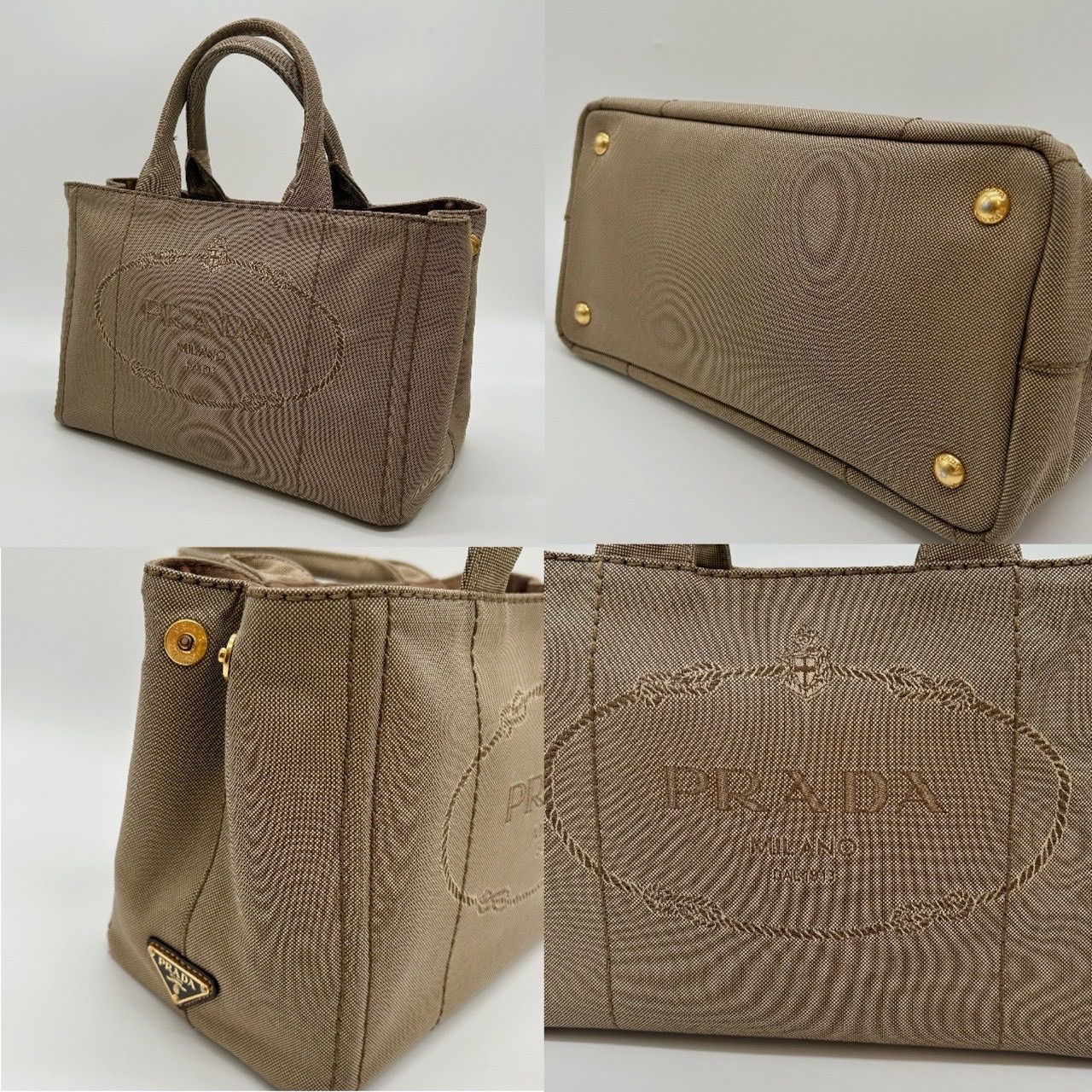 PRADA プラダ カナパ 2WAY ハンドバッグ ベージュ 1BG439 トートバッグ