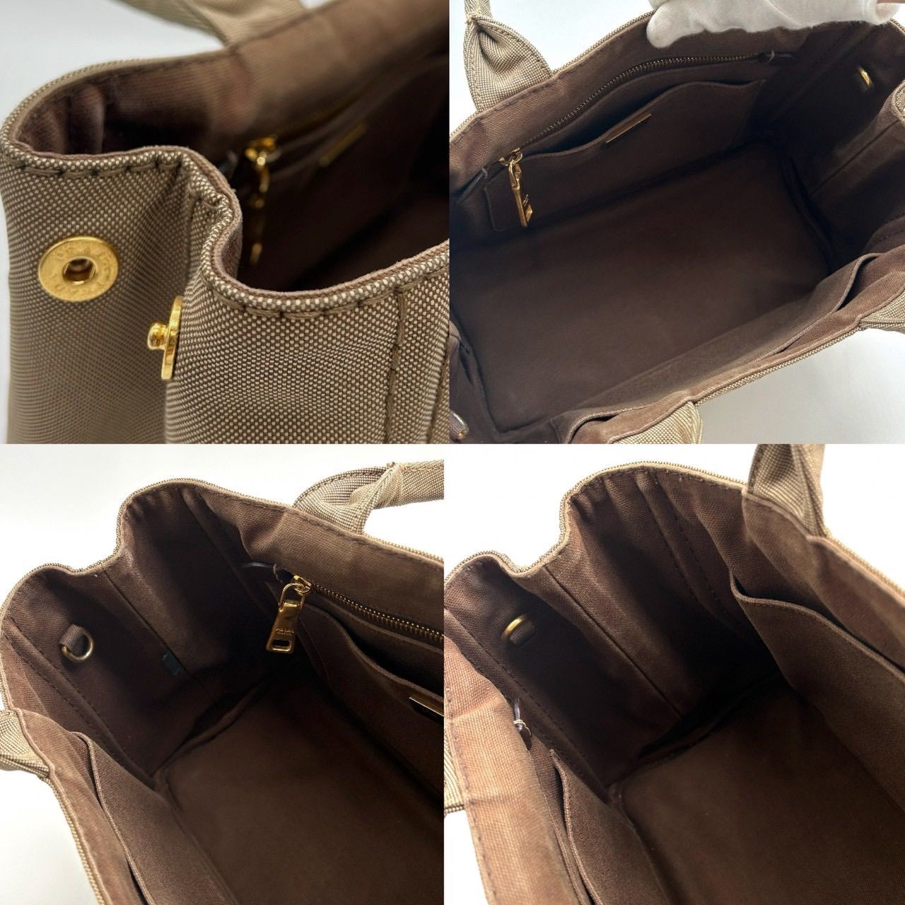 PRADA プラダ カナパ 2WAY ハンドバッグ ベージュ 1BG439 トートバッグ 