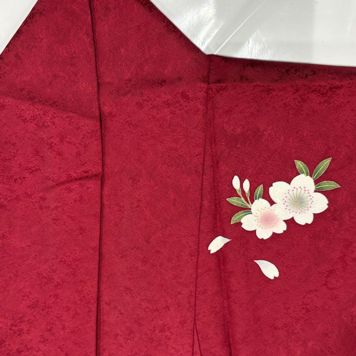 振袖 身丈167cm 裄丈70cm L 袷 鞠 桜 金彩 箔 赤 正絹 秀品 【中古