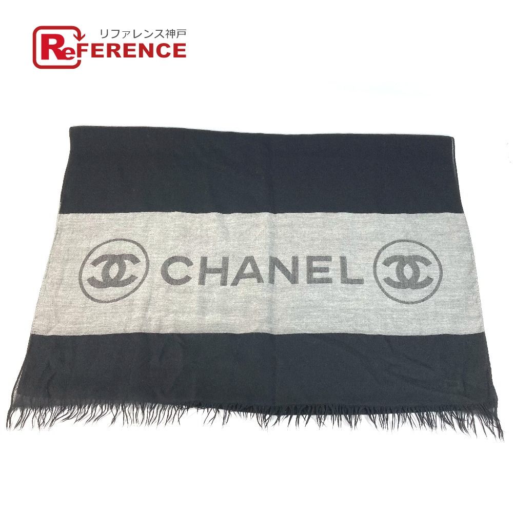 CHANEL シャネル ストール ロゴ フリンジ カシミヤ ブラック - メルカリ