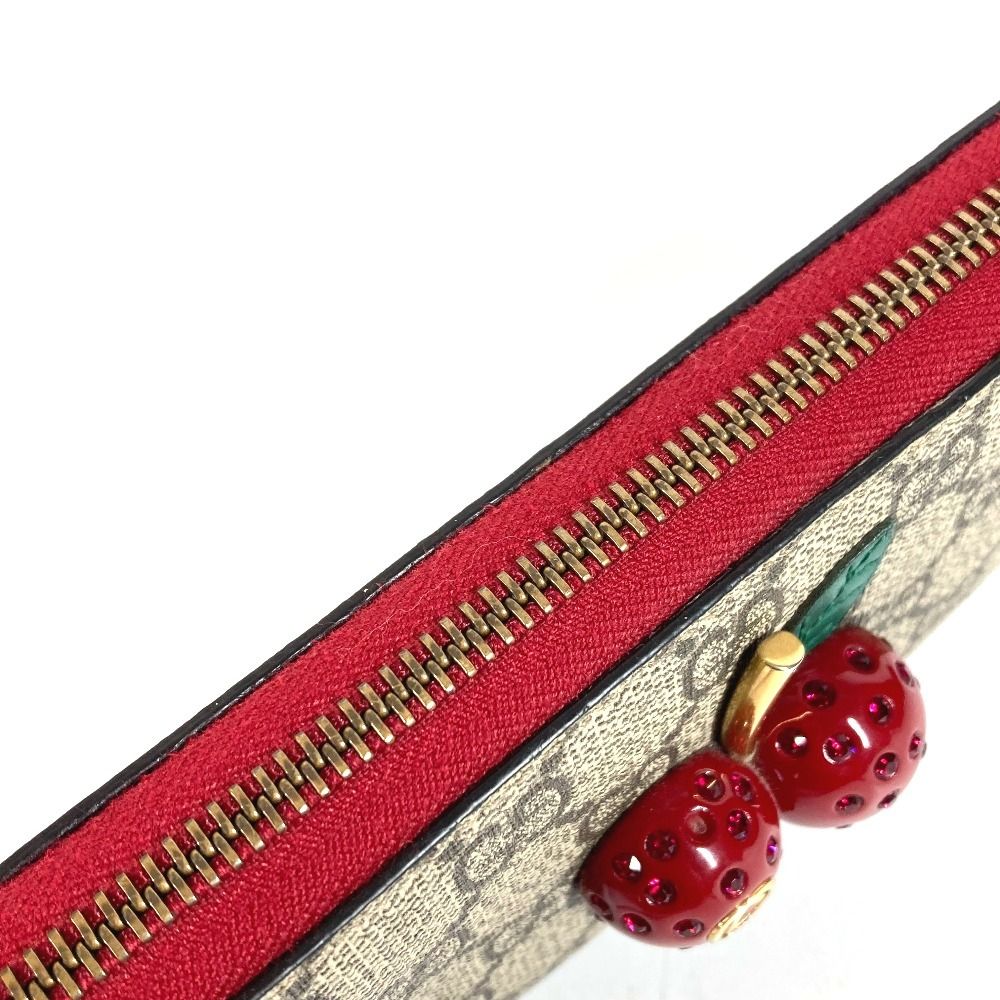 GUCCI グッチ チェリーライン　L59 GUCCI グッチ 長財布 GG ロゴ チェリー サクランボ ラインストーン