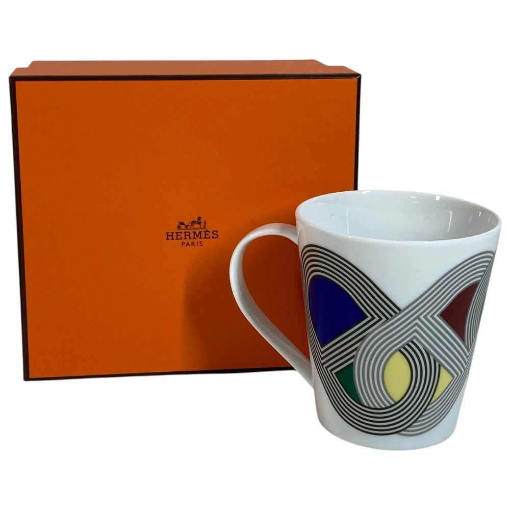 LALA エルメス ラリー24 白 マグカップ ①② 2客 新品未使用箱入 HERMES エルメス マグカップ マグ ラリー24 ラリー 24 陶器 ホワイト