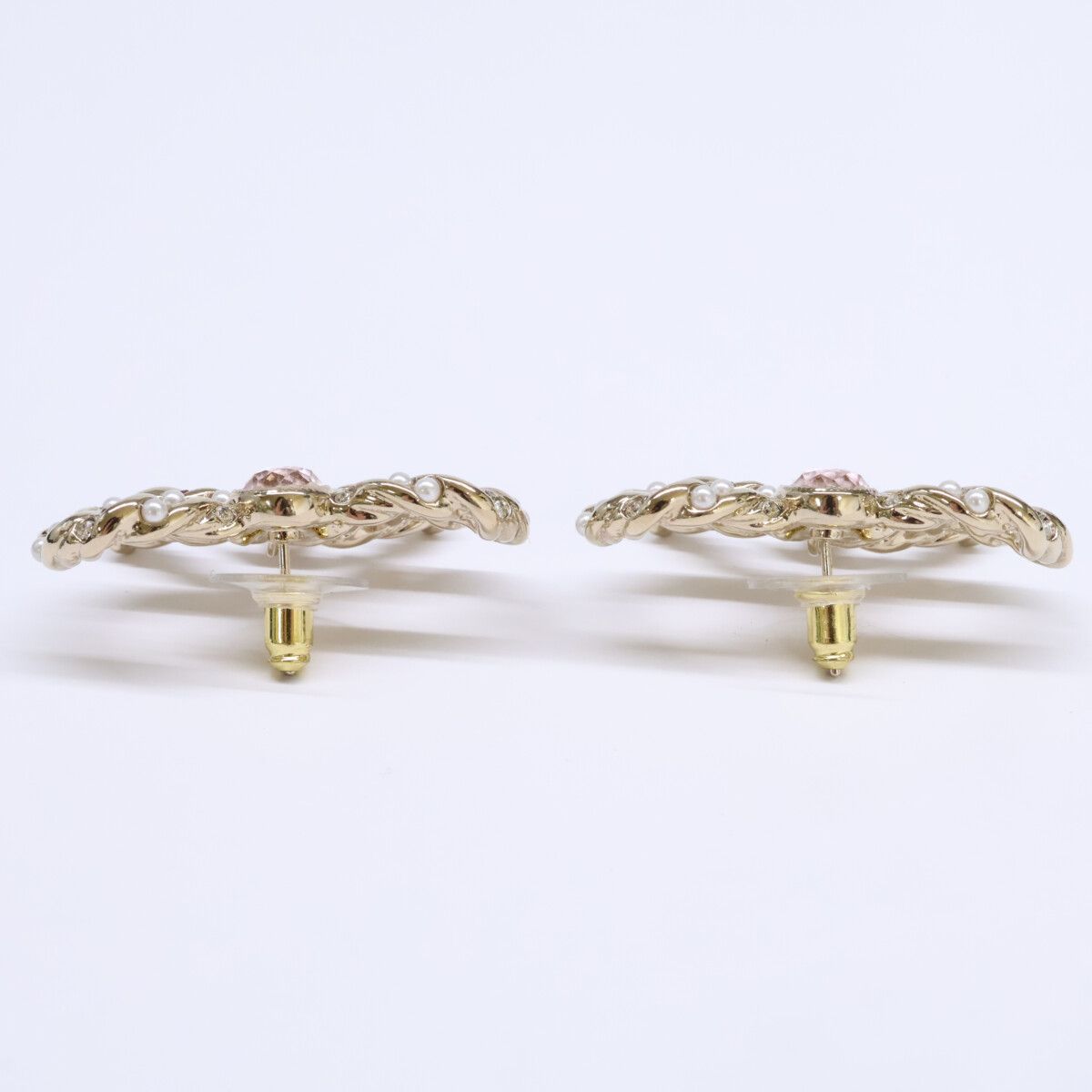 CHANEL シャネル A23B ABB508 リボンモチーフ ココマークピアス 