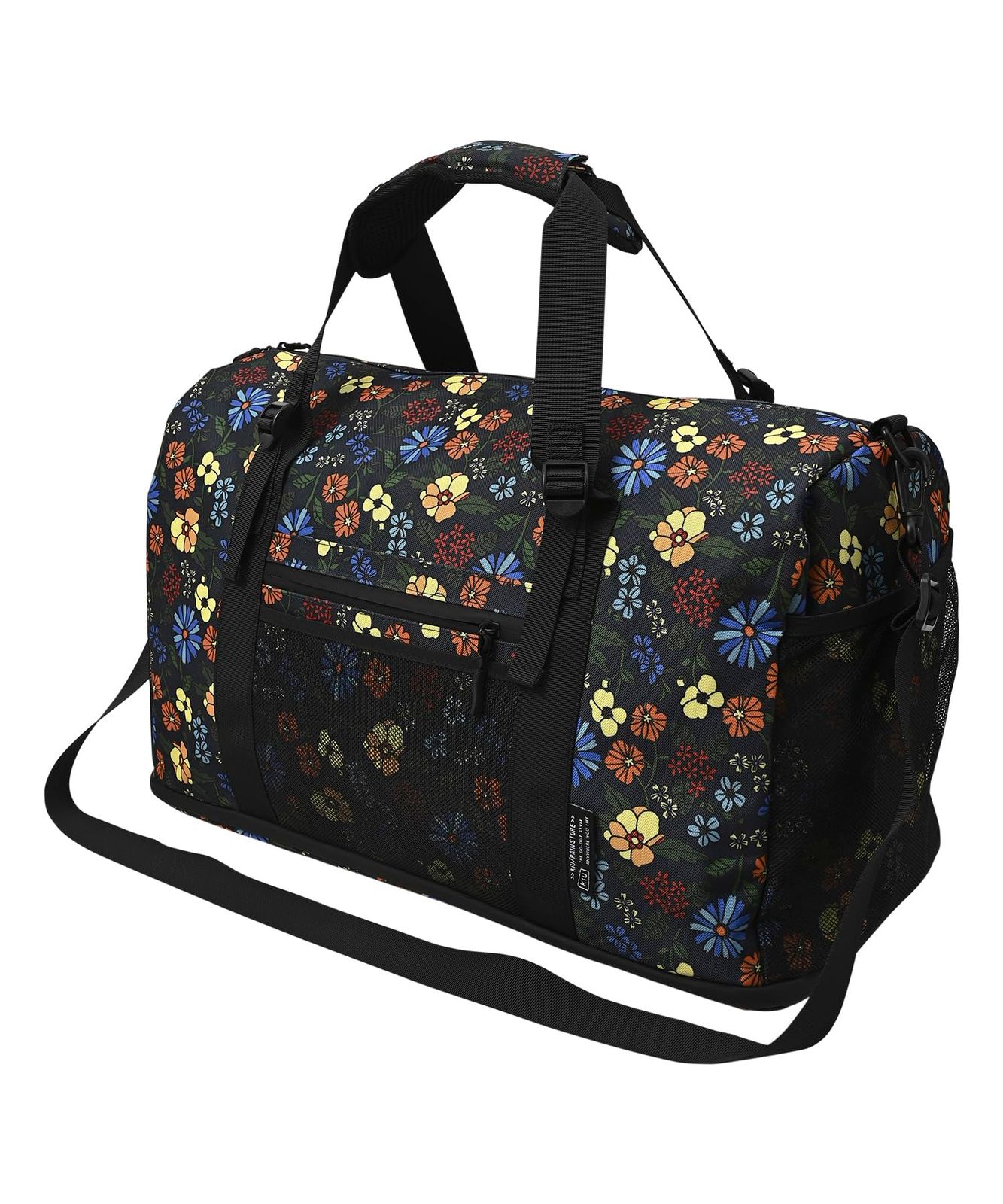 KiU キウ 600D ジムバッグ KiU 600D GYM BAG 防水 撥水 大容量 ボストンバッグ トラベルバッグ 旅行 トラベル キャリーケース取付 ポケット おしゃれ ユニセックス メンズ レディース 男女兼用 サイケデリ [サイケデリックフラワー]