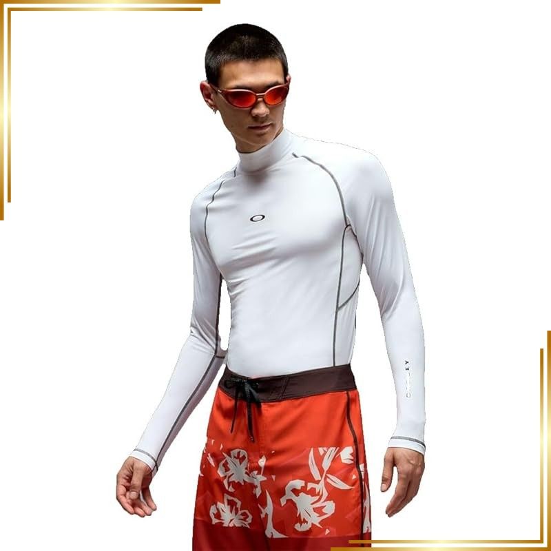 【新品】 [Oakley] BHODI ELLIPSE LS RASHGUARD 104S WHITE/BLACK US S サイズ (日本 M サイズ相当) FOA406870 1