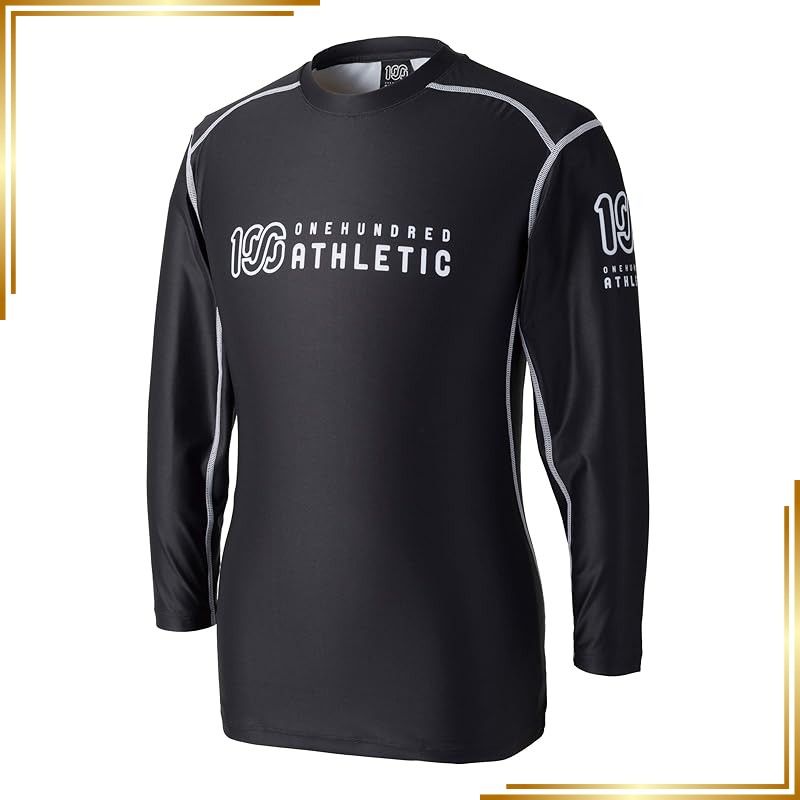 【新品】 [ONEHUNDRED ATHLETIC] 100A L/S RASH GUARD (ブラック, XXL) 1