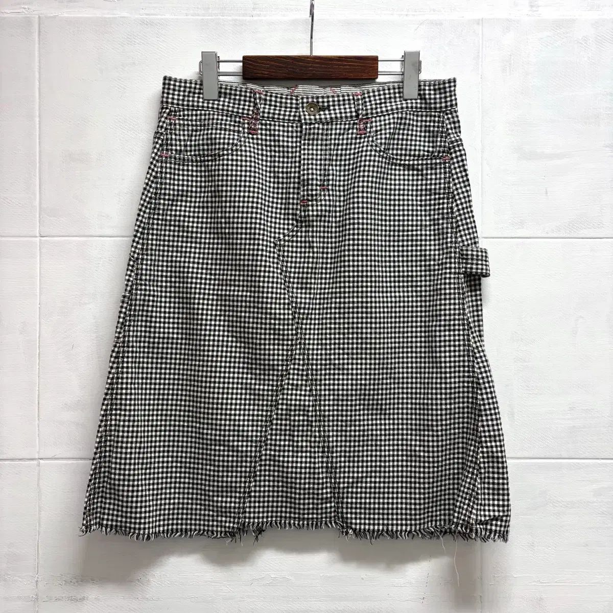 Betty Smith シンチバック ヒッコリー ミディ スカート L JPN
