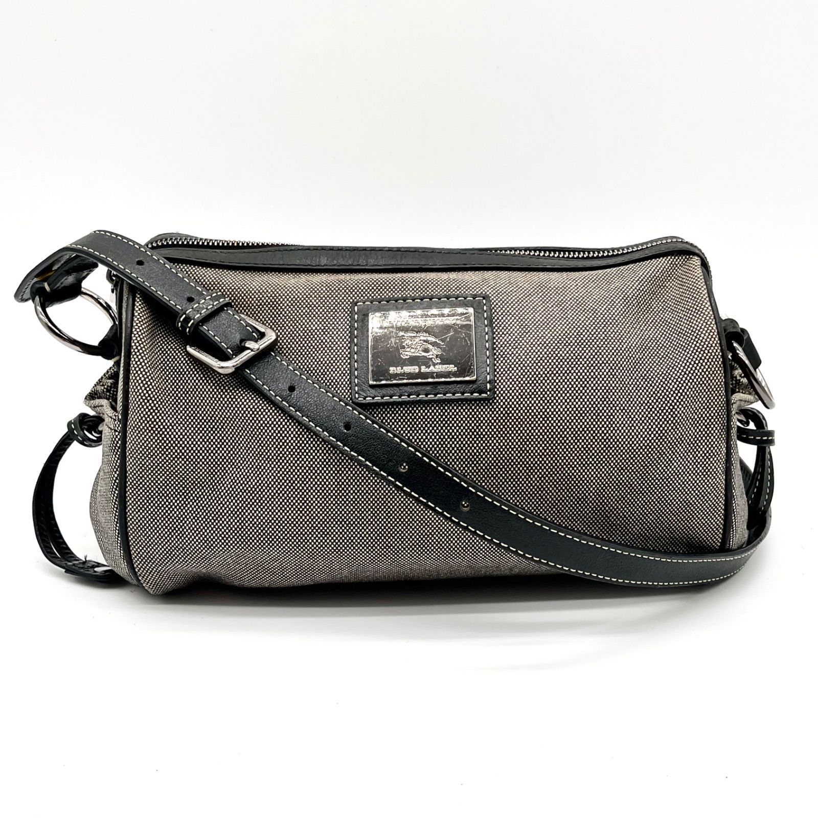 美品◎BURBERRY BLUE LABEL バーバリーブルーレーベル SVプレート キャンバス ショルダーバッグ 18,615円