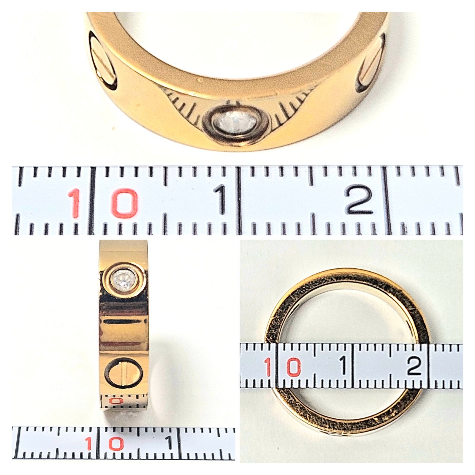 希少品】Cartier LOVEリング 3Pダイヤ K18YG 750 約16号 カルティエ 