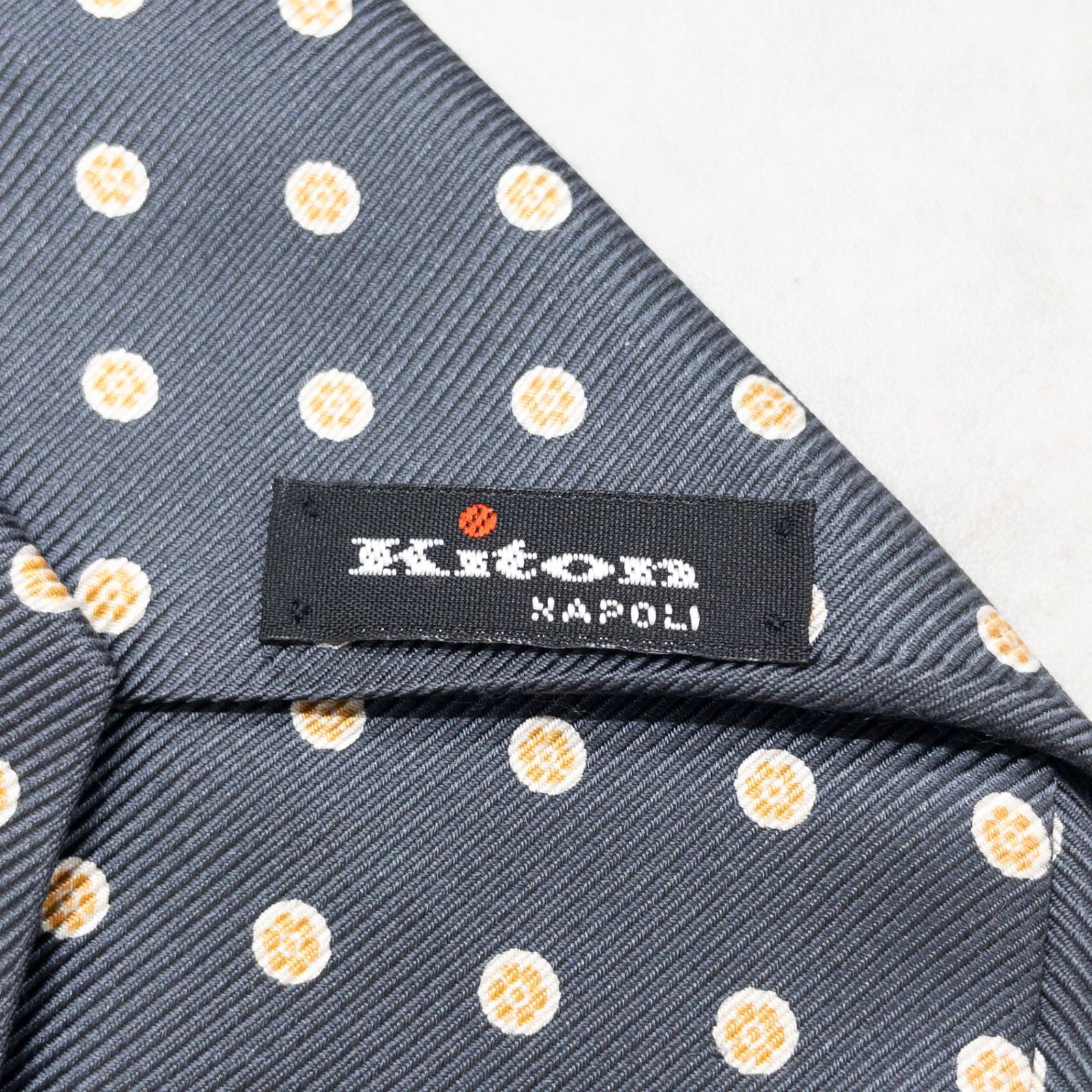 Kiton キートン ネクタイ セッテピエゲ ドット柄 プリント シルク