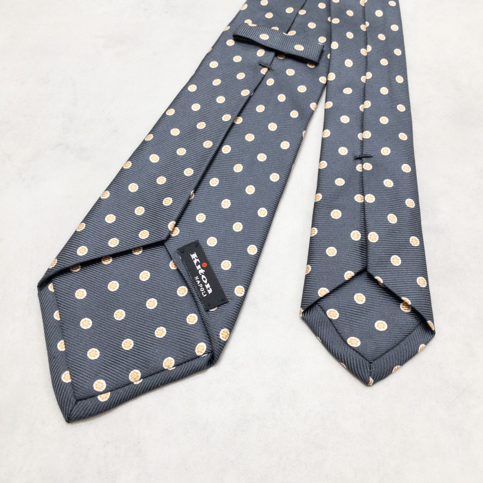 Kiton キートン ネクタイ セッテピエゲ ドット柄 プリント シルク