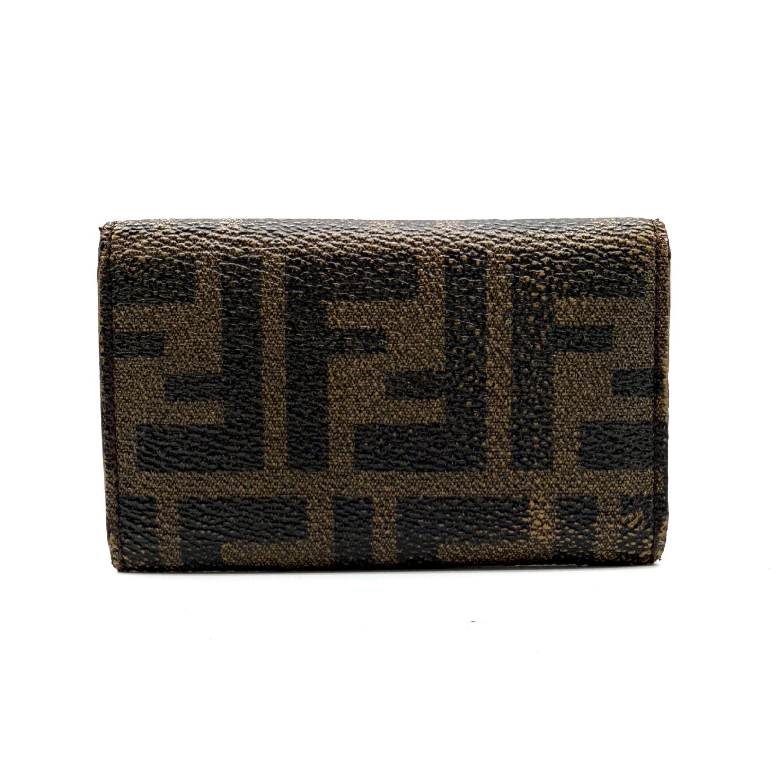 FENDI フェンディ ズッカ柄 キーケース 6連 FFロゴ ブラウン 男女兼用