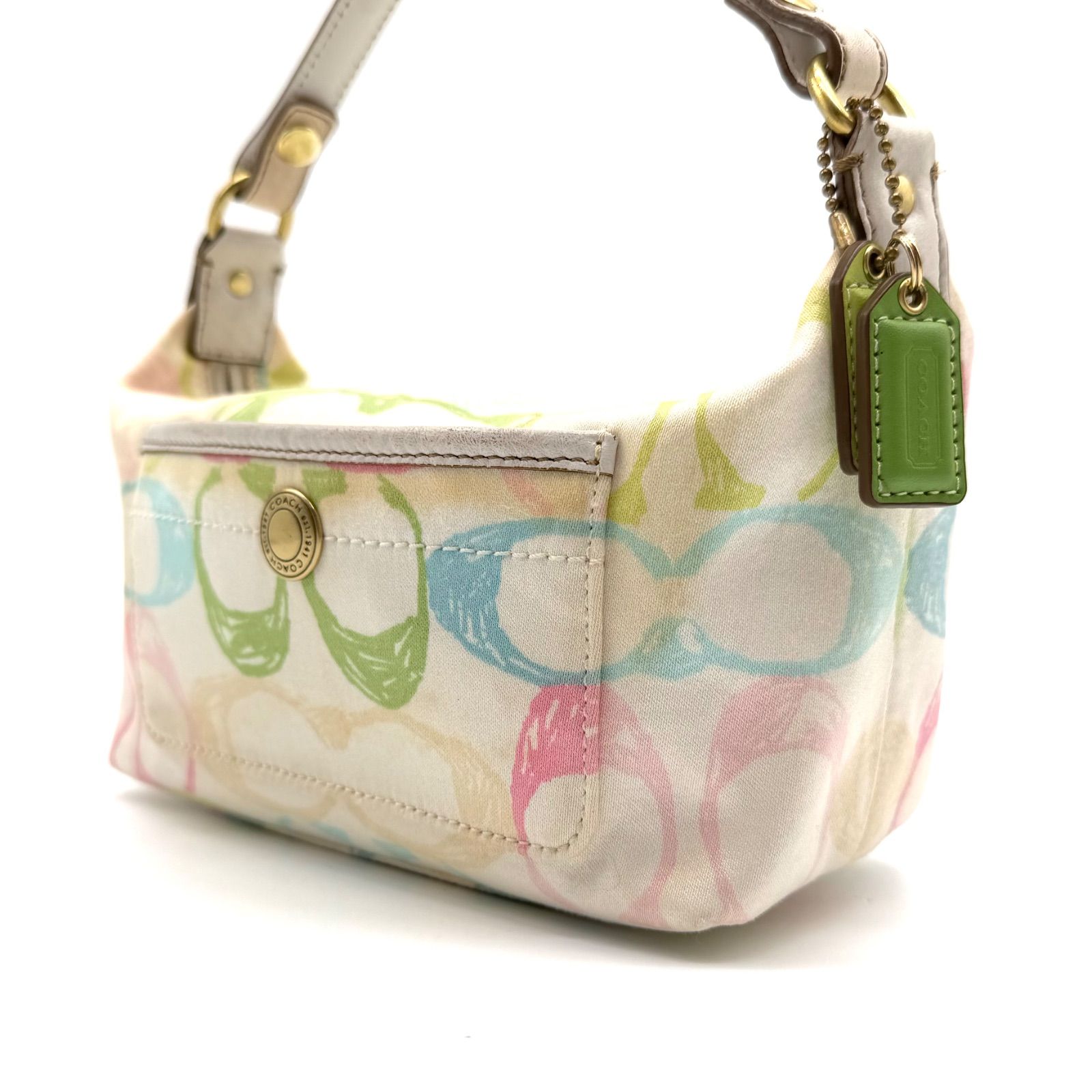 【希少】COACH y2k multicolored accessory porch signature handbag コーチ アクセサリーポーチ マルチカラー