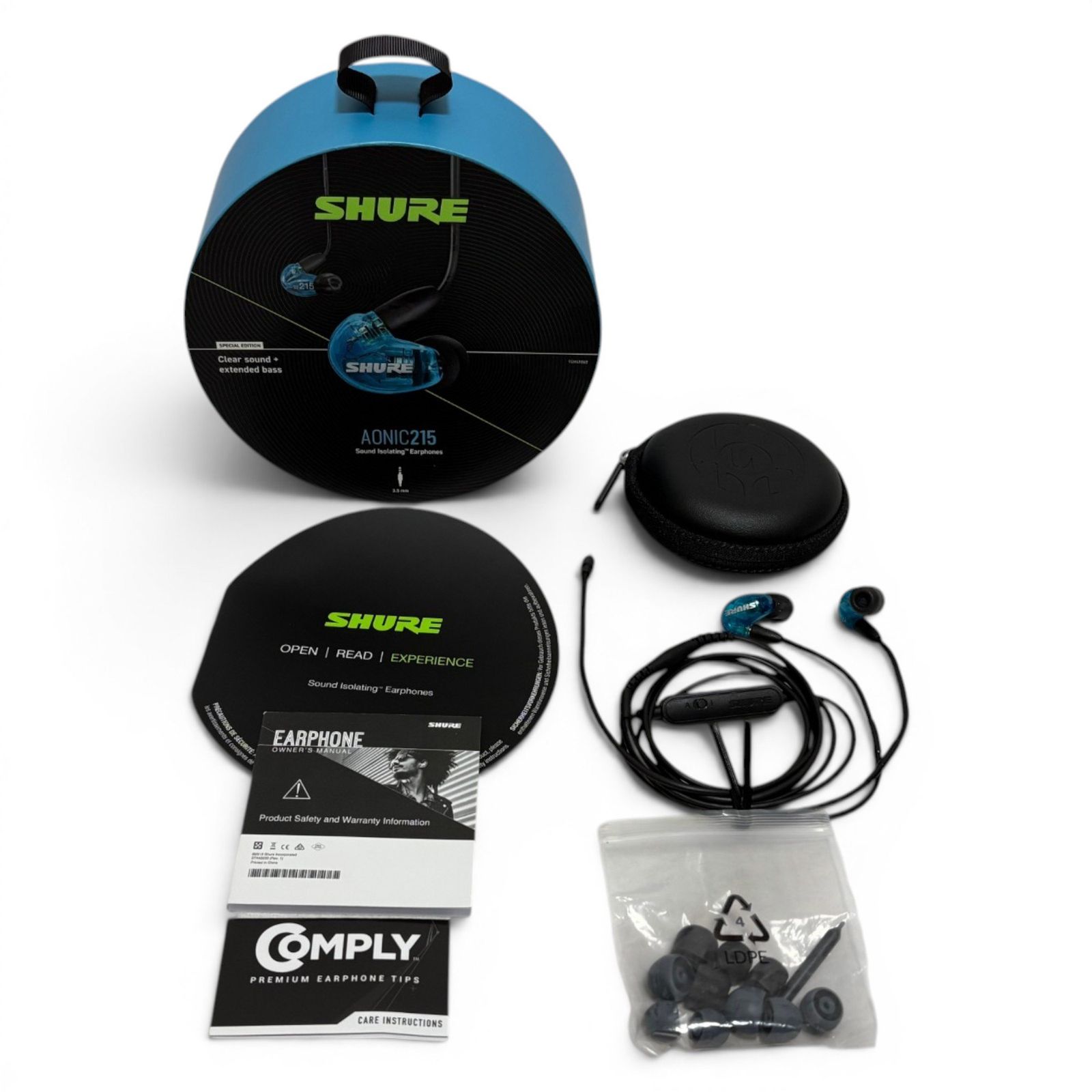 ◆ シュア SHURE 有線イヤホン AONIC 215 SE215DYBL+UNI-A ブルー 1100-4328