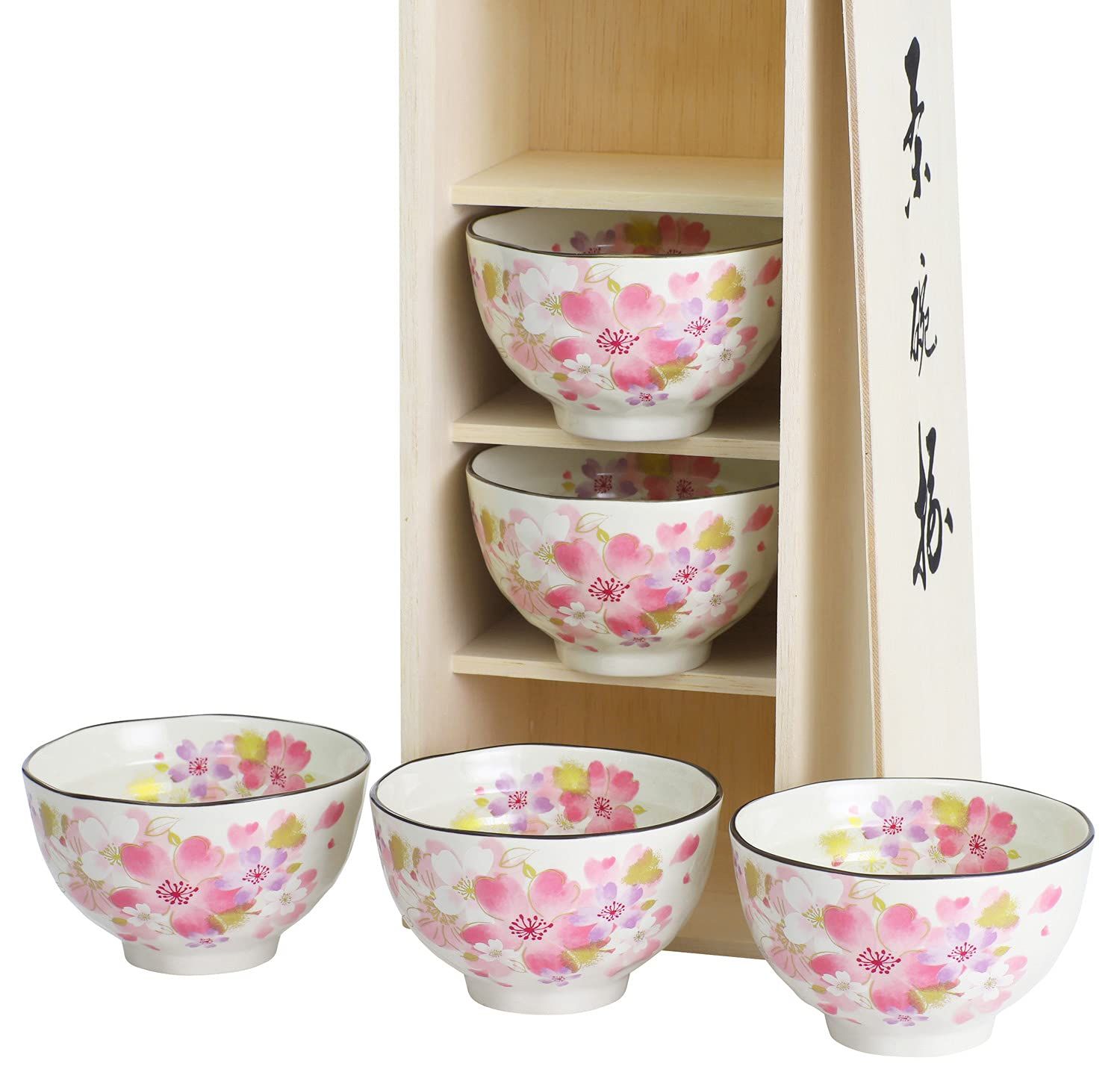 新品 セラミック藍 華甘露 飯碗揃 3924