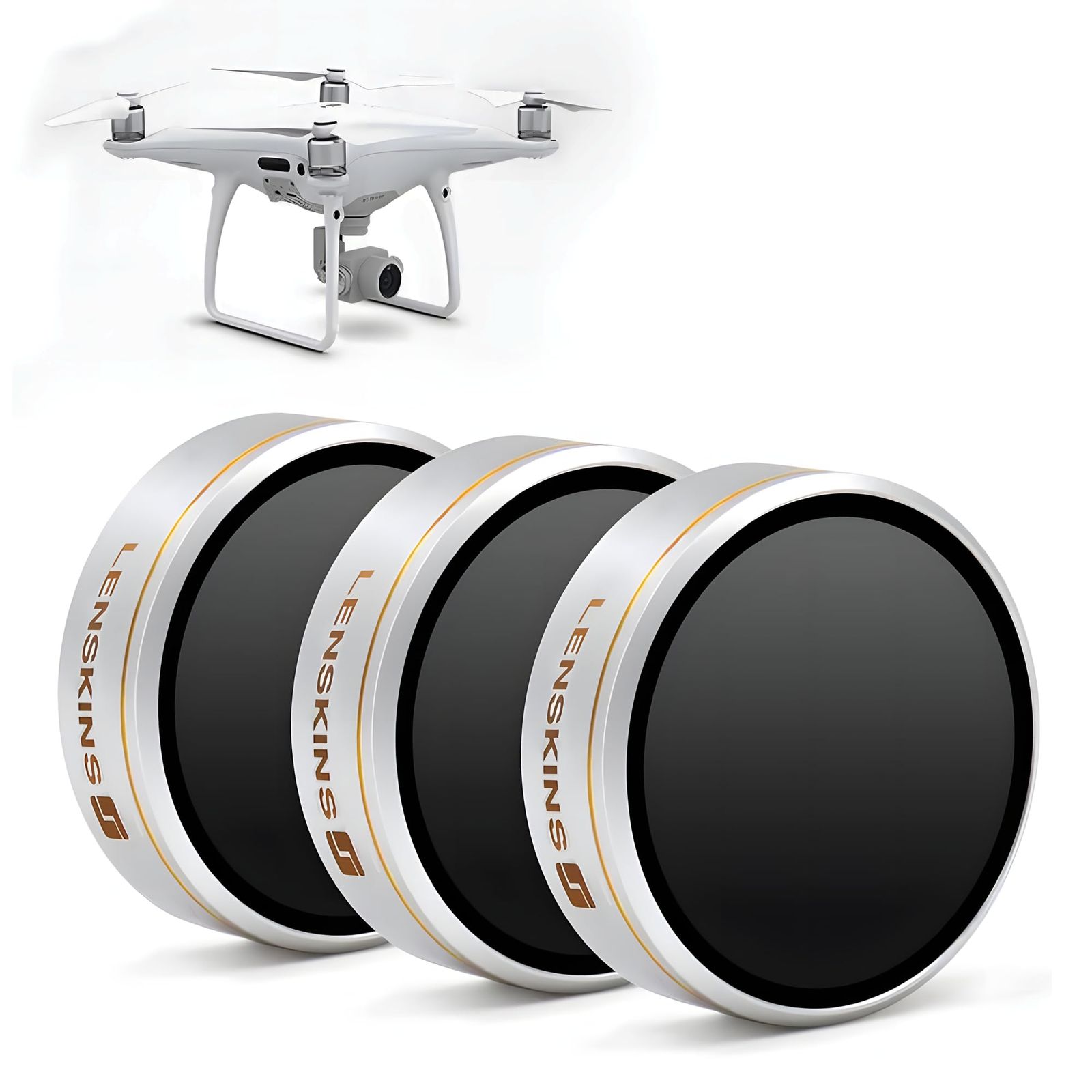 新品 LENSKINSフィルター 3セット DJI Phantom 4 Pro/Pro+/Advance ND4/ND8/ND16 フィルター 減光フィルター 偏光フィルター カメラ保護フィルター レンズフィルター アルミ素材 高透過率 反射除去 撥水撥油 防
