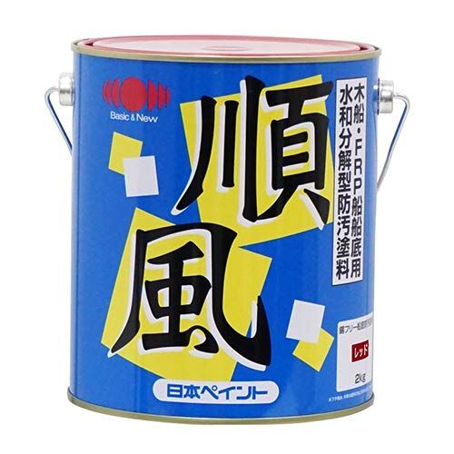 ニッペ ペンキ 塗料 順風 2kg レッド ラッカー つやなし 屋外 日本製 4547163000370 [レッド] [2kg]