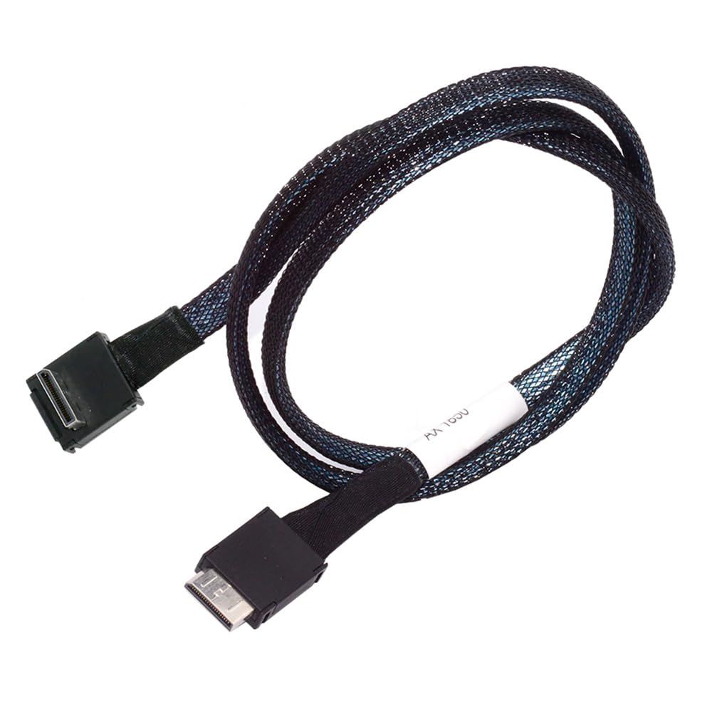 新品 cablecc PCIe 4.0 OcuLink PCI-Express SFF-8611 4i to SFF-8611 データアクティブケーブル ダウンアングル 90度 eGPU SSD 80cm用