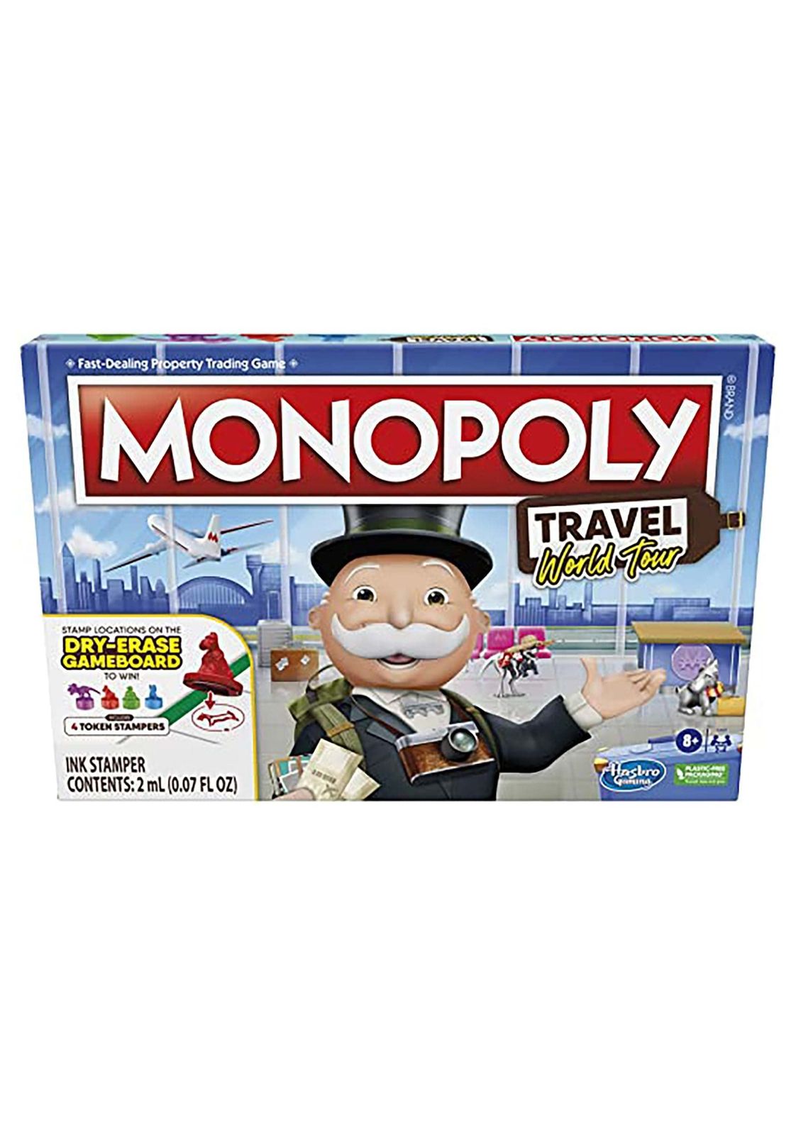 新品 Monopoly Travel World Tour Board Game for Families and Kids Ages 8+ with Token Stampers and Dry-Erase Gameboard Buy Travel De