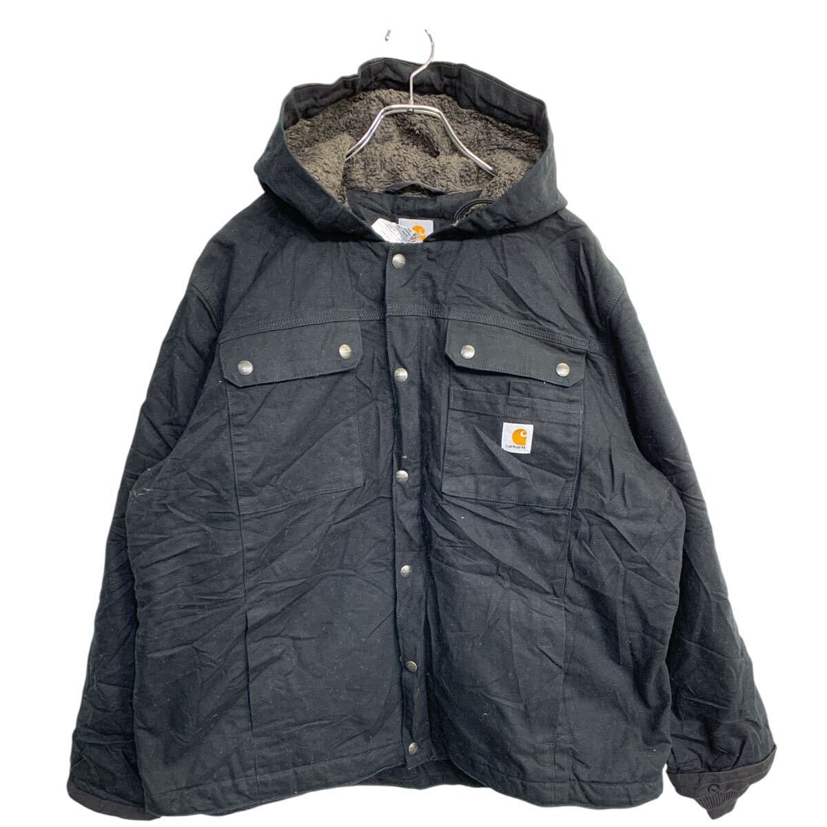 Carhartt バートレットジャケット XXLサイズ カーハート ダック 裏ボア ビッグサイズ ブラック 古着卸 アメリカ仕入 t2412-3296