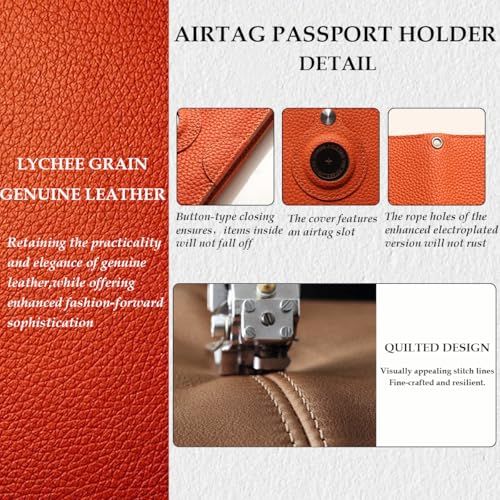 旅行用 レディース メンズ レザーパスポートホルダー ボタン留め