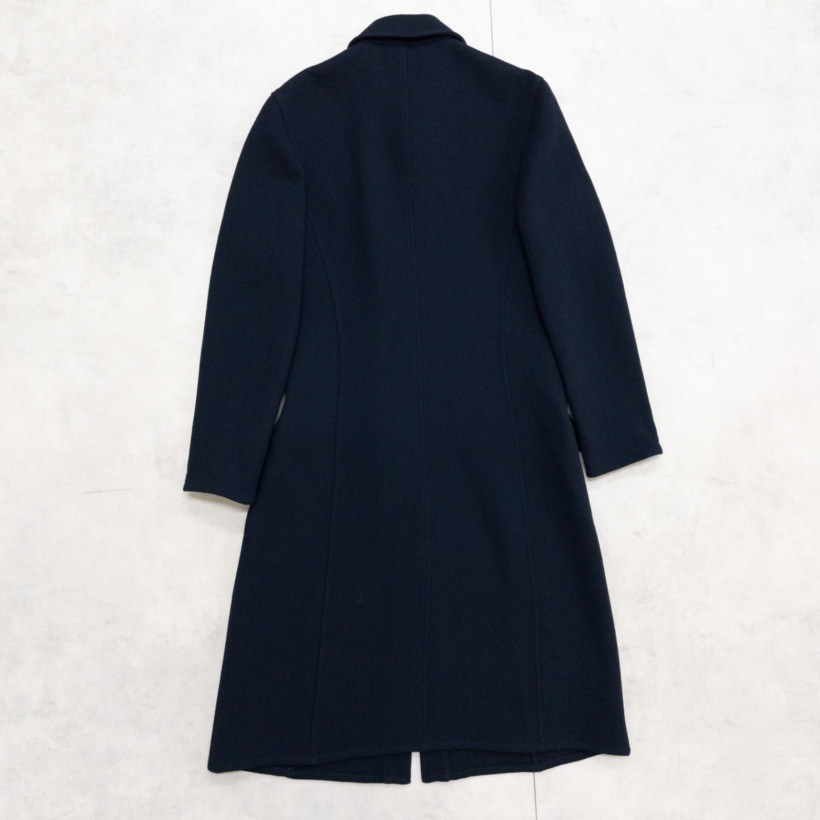 新品 VALENTINO ヴァレンティノ ウール ロング　コート 44 ネイビー VALENTINO ヴァレンティノ ロングコート ロゴボタン ウール ネイビー