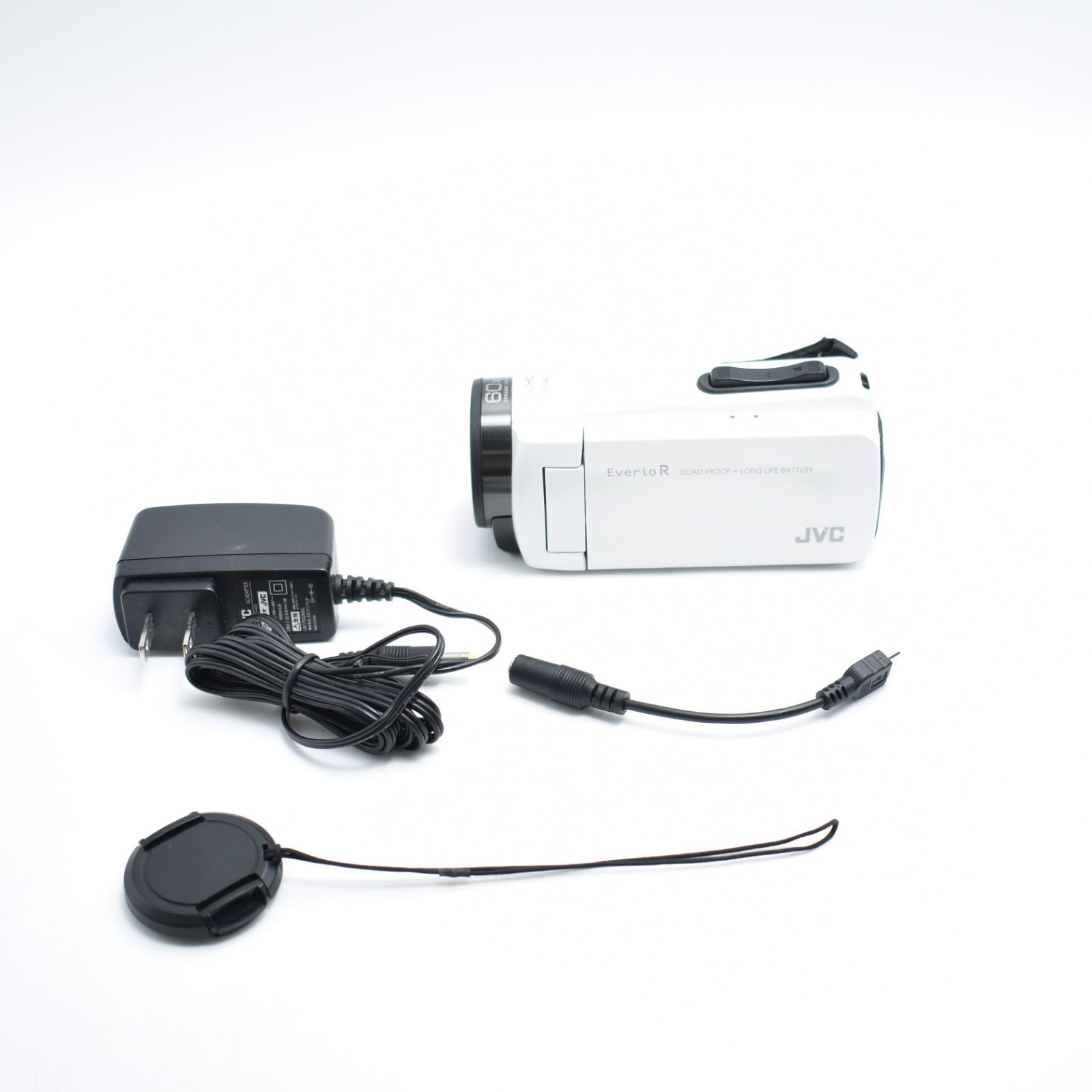 B#12355 JVCKENWOOD JVC ビデオカメラ Everio R 防水 防塵 32GB シャインホワイト GZ-R470-W