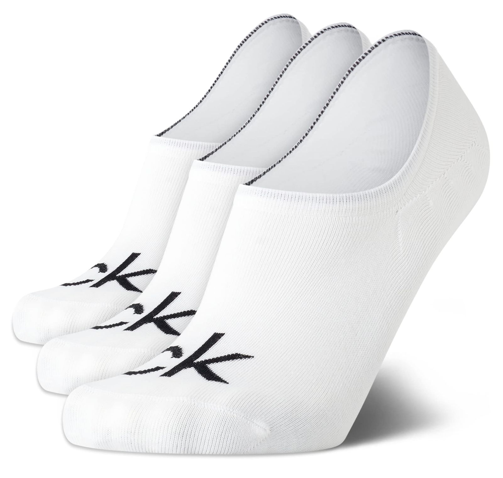 Calvin Klein Men's 3 Pair Logo Liner, White, 7-12 [ホワイト] [7-12]