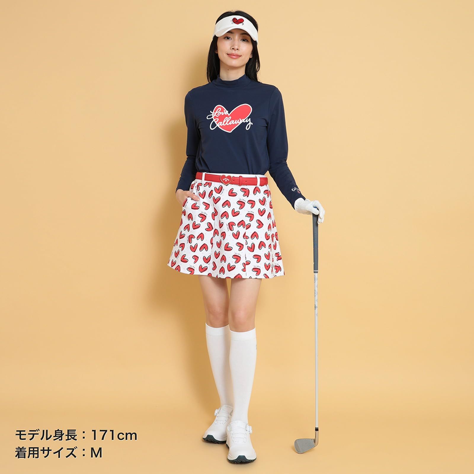 新品 [キャロウェイ] レディース 長袖 モックネックシャツ [LOVEシリーズ] / ゴルフ / C25133220 1120_ネイビー L