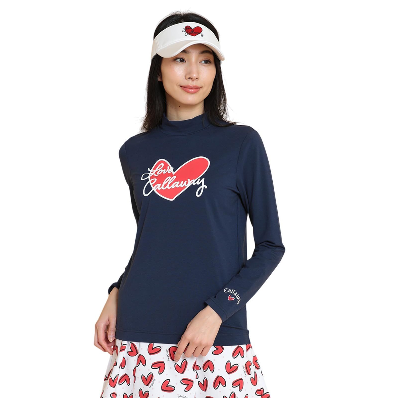 新品 [キャロウェイ] レディース 長袖 モックネックシャツ [LOVEシリーズ] / ゴルフ / C25133220 1120_ネイビー L