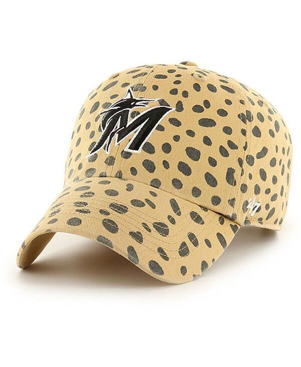 47 ブランド レディース アクセサリー 帽子 47 Brand Womens Tan Miami Marlins Cheetah Clean Up Adjustable Hat Multi マルチカラー