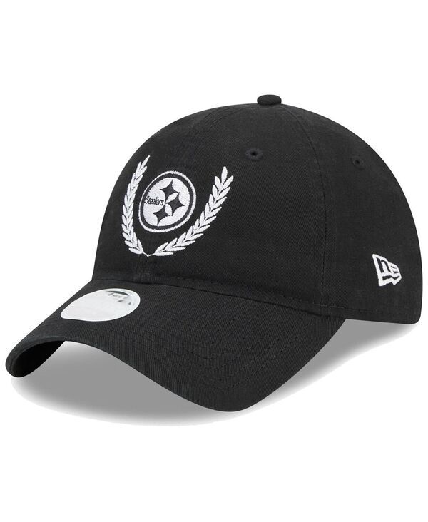 ニューエラ レディース アクセサリー 帽子 Tシャツ New Era Womens Black Pittsburgh Steelers Leaves 9TWENTY Adjustable Hat Black ブラック