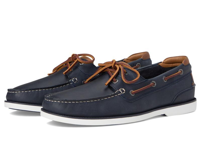 ジョンストンアンドマーフィー メンズ シューズ Johnston Murphy Ventura 2Eye Boat Shoe Navy Full Grain ネイビー