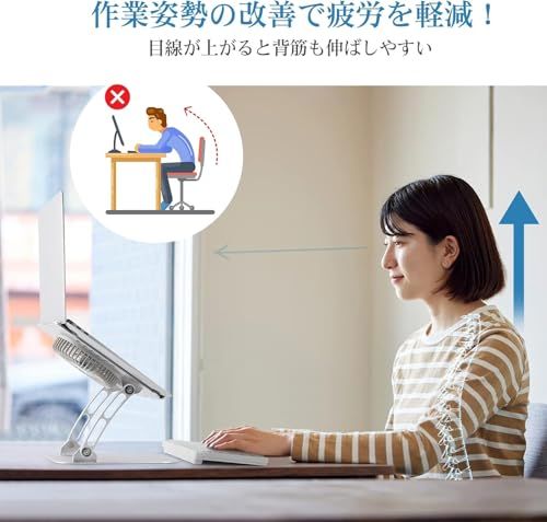 ノートパソコン冷却スタンド SHUWEI 大風量冷却ファン搭載 折りたたみ