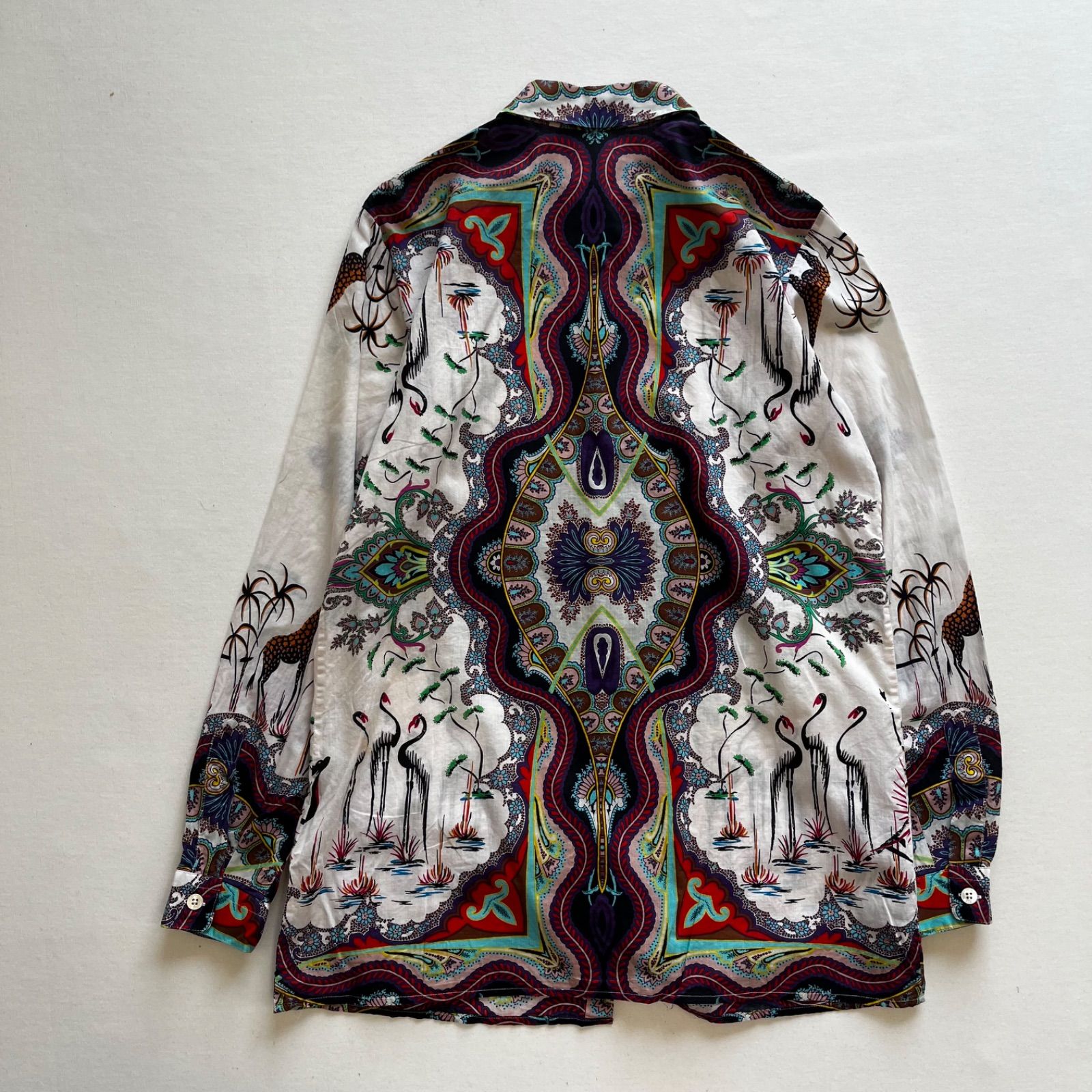 ETRO エトロ 総柄 コットンシャツ サイズ38 ヴィンテージ スカーフ柄 