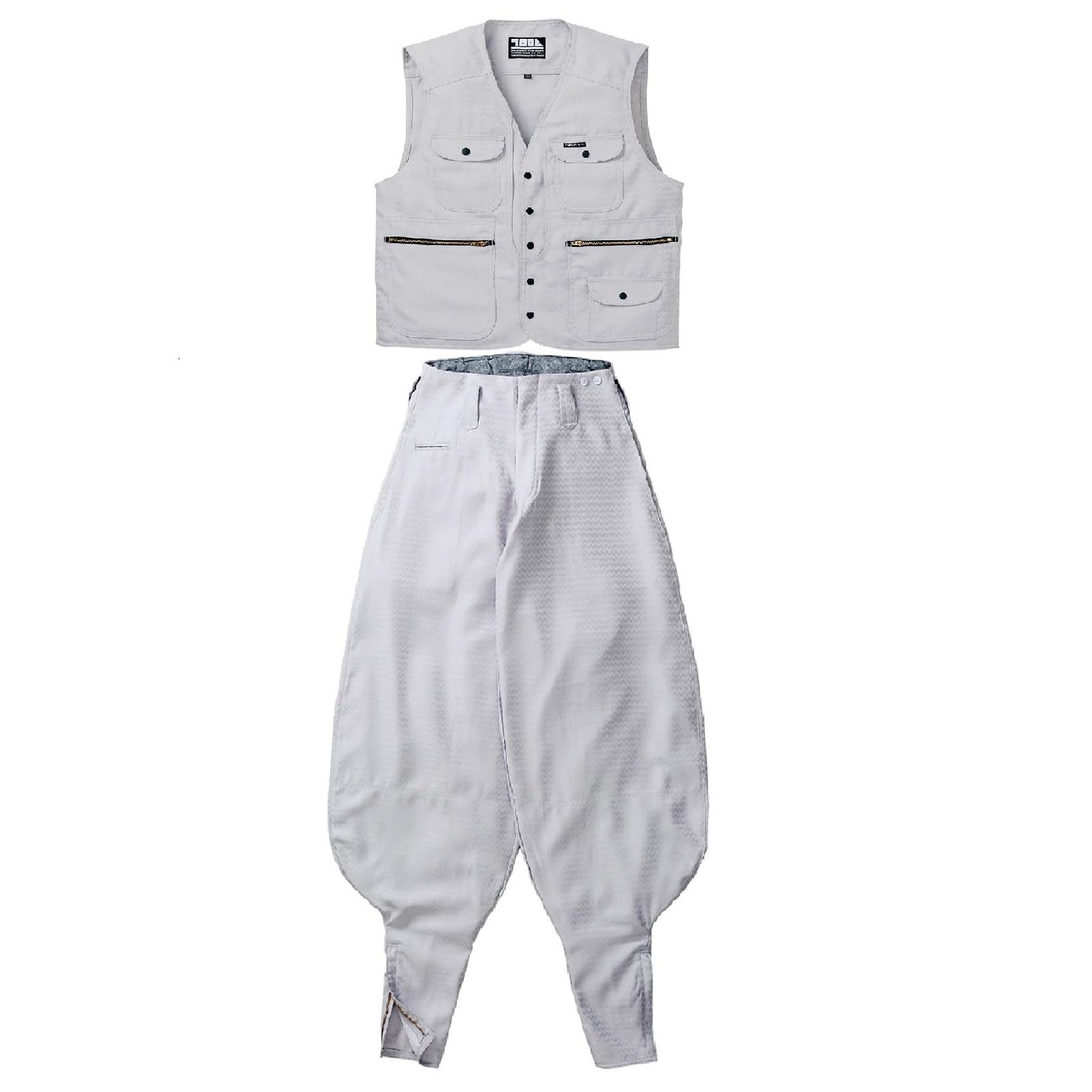 新品 [寅壱] 寅一/7260シリーズ ベスト×超超ロング 7260s611418 トップス ニッカポッカ 作業ズボン 鳶服 4L×W100cm 37：シルバー