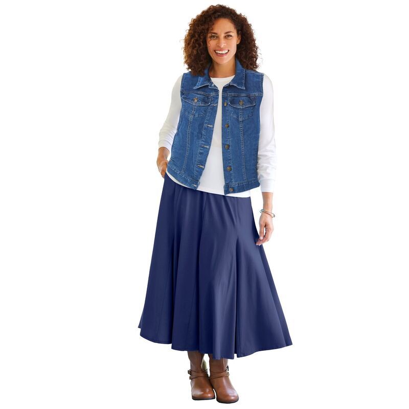 ウーマン ウィズイン レディース アウター ジャケット・ブルゾン プラスサイズ ベスト デニム Woman Within Plusize Stretch Denim Vest Medium Stonewash デニム