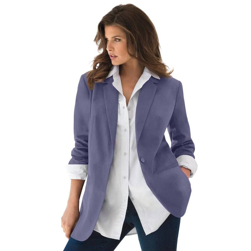 ロアマンズ レディース アウター ジャケット・ブルゾン プラスサイズ ブレザー Roamans Womens Plusize Plusize Relaxed Boyfriend Blazer Deep Dusk