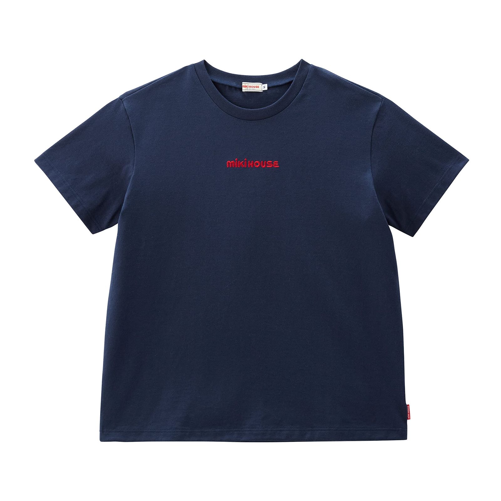新品 [ミキハウス] 半袖Ｔシャツ 大人用 ロゴ 無地 ワンポイント 日本製 男の子 女の子 親子ペア ベビー キッズ 子供服 10-5275-570 M(165-175cm) 紺