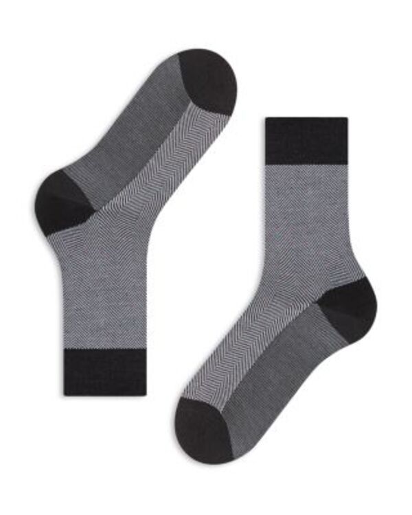 ファルケ メンズ アンダーウェア 靴下 Falke Sens Herringbone Socks Black ブラック