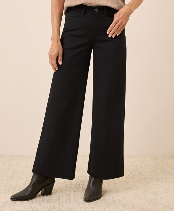 パクト レディース ボトムス レギンス ワイドレッグ コットン Pact Organicotton Stretch Twill Wide Leg Pant Black ブラック