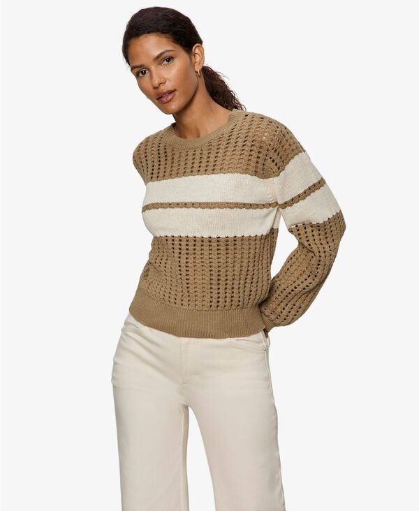 【送料無料】 サンクチュアリー レディース ニット・セーター アウター Womens Sporty Openwork Popover Crew Neck Sweater TanBeige