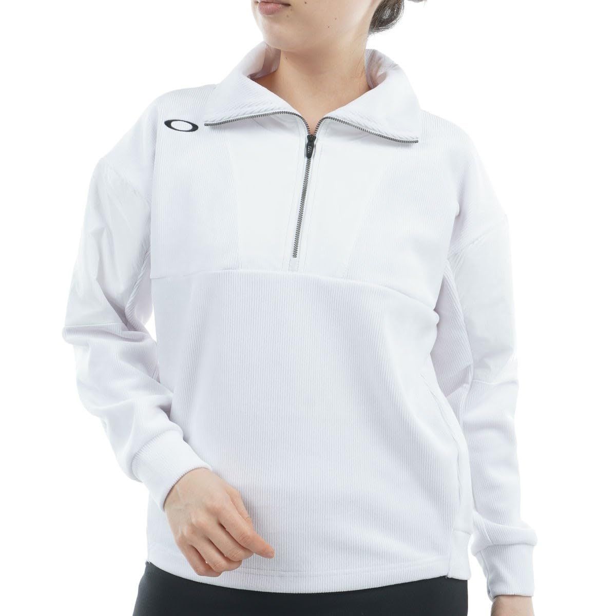 新品 Oakley (オークリー) フリース FOA500905 ELEVATE PULLOVER US S サイズ (日本 M サイズ相当) H/Z FLEECE レディース WHITE ゴルフ ストレッチ 吸汗速乾 軽量 防風