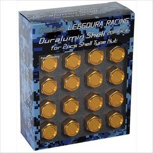 新品 KYO-EI(協永産業) LEGGDURA RACING Shell Type Lock & Nut Set(CL35) レデューラレーシングシェルタイプナット(ロック&ナットセット) M12×P1.5ゴールド CL35-11A